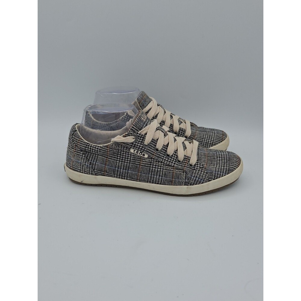 Taos Plaid Star Canvas Lace Up Sneakers Women's Size 9 Gray Blue Glen Check - Picture 5 of 8